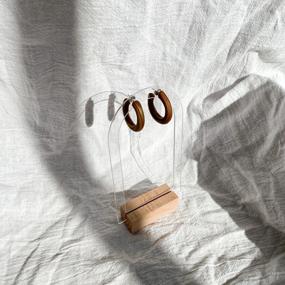 Handmade Brown Marbled Hoops